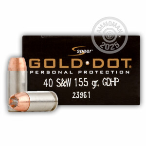 Photograph showing detail of 40 S&W SPEER GOLD DOT 155 GRAIN JHP (20 ROUNDS)