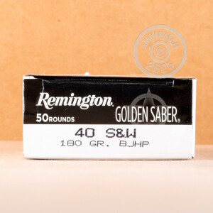 Photograph showing detail of 40 S&W REMINGTON GOLDEN SABER 180 GRAIN BJHP (500 ROUNDS)