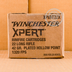 Photograph showing detail of 22 LR WINCHESTER XPERT 42 GRAIN CPHP (2000 ROUNDS)