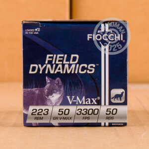 Image of the .223 REMINGTON FIOCCHI EXTREMA V-MAX 50 GRAIN JHP (50 ROUNDS) available at AmmoMan.com.