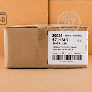 Image of the 17 HMR REMINGTON MAGNUM RIMFIRE 20 GRAIN JSP (50 ROUNDS) available at AmmoMan.com.