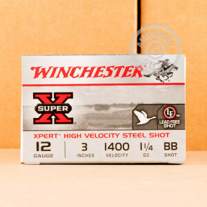Photograph showing detail of 12 GAUGE WINCHESTER SUPER-X XPERT HV 3" 1-1/4 OZ #BB STEEL SHOT (25 ROUNDS)