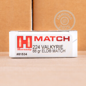 Image of Hornady .224 Valkyrie rifle ammunition.