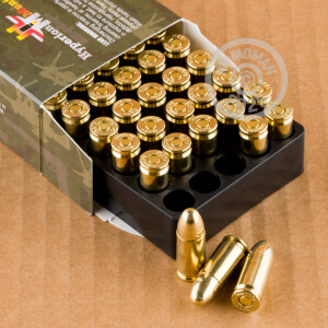 A photograph of 1000 rounds of 115 grain 9mm Luger ammo with a FMJ bullet for sale.