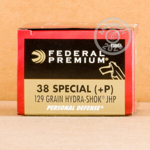 Image of 38 SPECIAL +P FEDERAL HYDRA-SHOK 129 GRAIN JHP (20 ROUNDS)