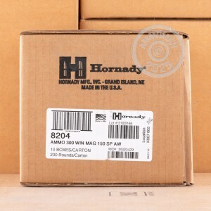 An image of 300 Winchester Magnum ammo made by Hornady at AmmoMan.com.