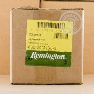 Image of the 45 LONG COLT REMINGTON PERFORMANCE WHEELGUN 250 GRAIN LRN (50 ROUNDS) available at AmmoMan.com.