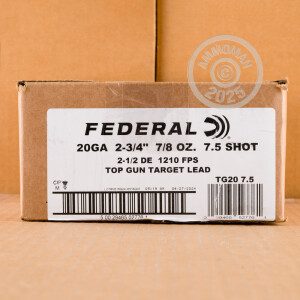 Photograph showing detail of 20 GAUGE FEDERAL TOP GUN 2-3/4" 7/8 OZ. #7.5 SHOT (250 ROUNDS)