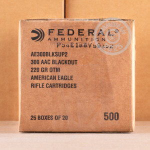 Image of 300 AAC Blackout ammo by Federal that's ideal for precision shooting, Subsonic, training at the range.