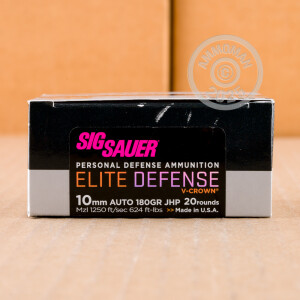 Image of SIG 10mm pistol ammunition.