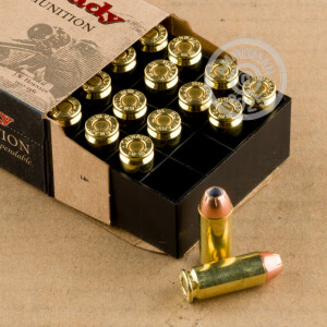 Image detailing the brass case and boxer primers on the Hornady ammunition.