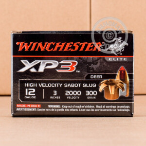 Image of the 12 GAUGE WINCHESTER XP3 300 GRAIN 3" HV SABOT SLUG (5 ROUNDS) available at AmmoMan.com.