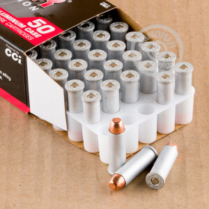 Image detailing the aluminum case and berdan primers on the Blazer ammunition.