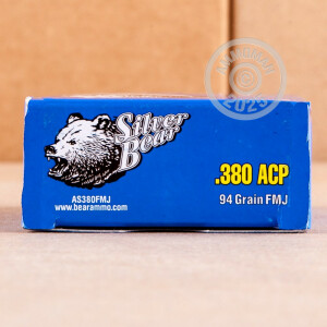 Image of 380 ACP BARNAUL SILVER BEAR 94 GRAIN FMJ (50 ROUNDS)