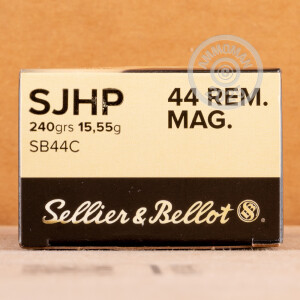 Image of the 44 MAGNUM SELLIER & BELLOT 240 GRAIN SJHP (600 ROUNDS) available at AmmoMan.com.