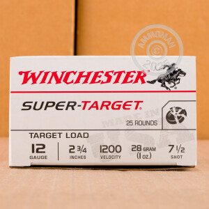 Image of the 12 GAUGE WINCHESTER SUPER TARGET 2-3/4" 1 OZ. #7.5 SHOT (250 ROUNDS) available at AmmoMan.com.