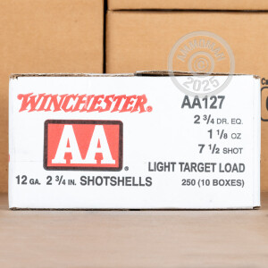 Image of the 12 GAUGE WINCHESTER AA LIGHT TARGET 2-3/4" #7.5 SHOT (25 ROUNDS) available at AmmoMan.com.