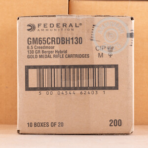 Image of 6.5MM CREEDMOOR ammo by Federal that's ideal for precision shooting.