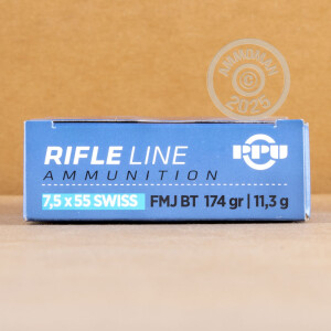 Image of the 7.5X55 SWISS PRVI PARTIZAN 174 GRAIN FMJ-BT (20 ROUNDS) available at AmmoMan.com.