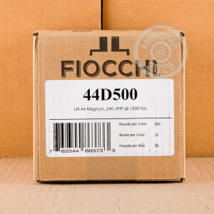 Photo detailing the 44 MAGNUM FIOCCHI 240 GRAIN SJHP (50 ROUNDS) for sale at AmmoMan.com.