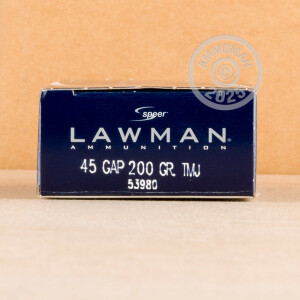 Image of the 45 GAP SPEER LAWMAN  200 GRAIN TMJ (50 ROUNDS) available at AmmoMan.com.