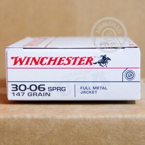 Photograph showing detail of 30-06 SPRINGFIELD WINCHESTER USA 147 GRAIN FMJ (200 ROUNDS)