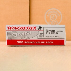 Image of 9MM WINCHESTER USA 115 GRAIN FMJ (500 ROUNDS)