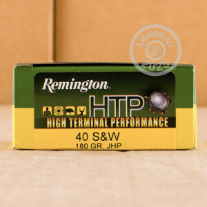 Photograph showing detail of 40 S&W REMINGTON HTP 180 GRAIN JHP (500 ROUNDS)