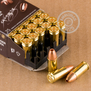 A photograph of 1000 rounds of 100 grain 9mm Luger ammo with a Solid Copper Hollow Point (SCHP) bullet for sale.