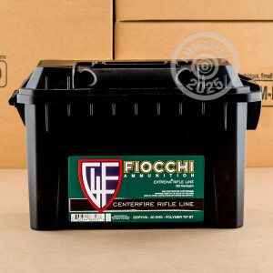 Photo detailing the 223 REMINGTON FIOCCHI IN PLANO AMMO CAN 50 GRAIN V-MAX POLYMER TIP (200 ROUNDS) for sale at AmmoMan.com.