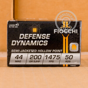 A photo of a box of Fiocchi ammo in 44 Remington Magnum.