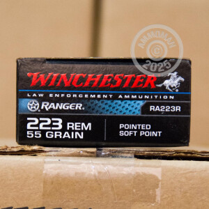 An image of 223 Remington ammo made by Winchester at AmmoMan.com.