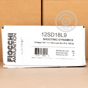 Image of 12 GAUGE FIOCCHI 2-3/4" 1-1/8 OZ. #9 SHOT (250 ROUNDS)