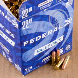 Photo detailing the 22 LR FEDERAL CHAMPION 36 GRAIN CPHP (5250 ROUNDS) for sale at AmmoMan.com.