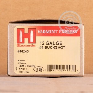  #4 BUCK shotgun rounds for sale at AmmoMan.com - 100 rounds.