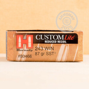 Image of 243 WINCHESTER HORNADY CUSTOM LITE 87 GRAIN SST (20 ROUNDS)