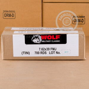 Image of 7.62X39 WOLF MILITARY CLASSIC SPAM CAN 124 GRAIN FMJ (700 ROUNDS)