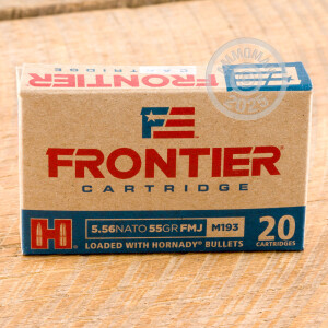 Image of the 5.56X45 HORNADY FRONTIER 55 GRAIN FMJ M193 (20 ROUNDS) available at AmmoMan.com.