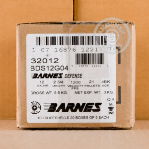 Image of 12 GAUGE BARNES DEFENSE 2-3/4" 21 PELLETS #4 BUCK (5 ROUNDS)