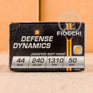 Image of 44 MAGNUM FIOCCHI 240 GRAIN JSP (50 ROUNDS)