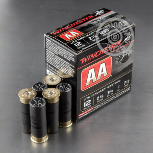 Photo detailing the 12 GAUGE WINCHESTER AA 2-3/4" 1 OZ. #7.5 SHOT (250 ROUNDS) for sale at AmmoMan.com.