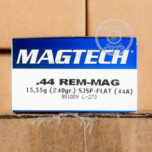 Photograph showing detail of 44 MAGNUM MAGTECH 240 GRAIN SJSP (50 ROUNDS)