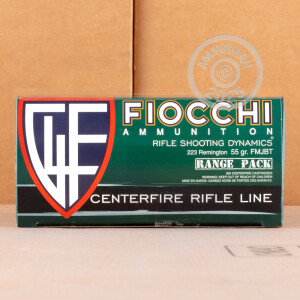 An image of 223 Remington ammo made by Fiocchi at AmmoMan.com.