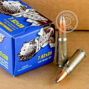 Photo detailing the 7.62X39 SILVER BEAR 125 GRAIN SOFT POINT (20 ROUNDS) for sale at AmmoMan.com.