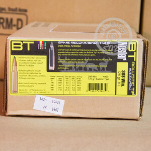 Image detailing the brass case on the Nosler Ammunition ammunition.