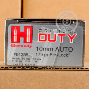 Image of Hornady 10mm pistol ammunition.