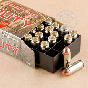 Image of 10mm ammo by Hornady that's ideal for home protection.