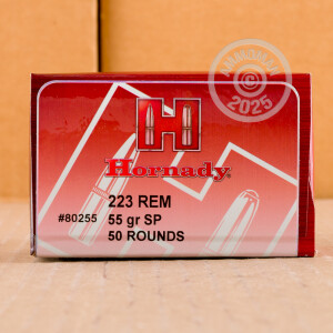 Image of the .223 REMINGTON HORNADY 55 GRAIN SP (50 ROUNDS) available at AmmoMan.com.