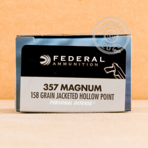 Photograph showing detail of 357 MAGNUM FEDERAL 158 GRAIN JHP (500 ROUNDS)