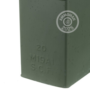 Photograph showing detail of 30 CAL MIL-SPEC AMMO CAN BRAND NEW GREEN M19 (1 CAN)